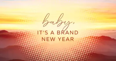 Baby new year yellow modern-simple