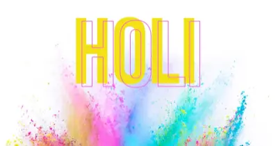 Celebrate Holi white modern-bold