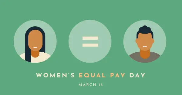 Today's the day for equal pay green modern-color-block