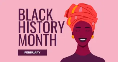 February is Black History Month pink modern-color-block