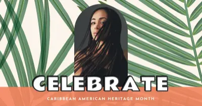 Celebrate Caribbean American Heritage green modern-bold