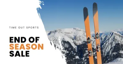 Ski season orange modern-bold