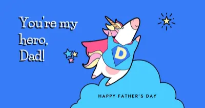 Super dad blue whimsical-color-block