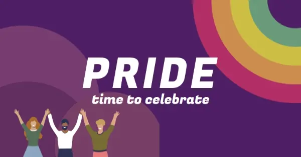 Celebrating Pride purple modern-bold