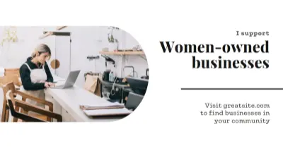 Support women-owned businesses white modern-simple