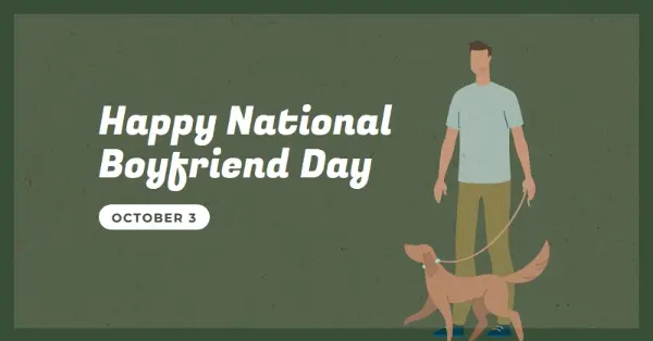 Happy National Boyfriend Day green modern-color-block