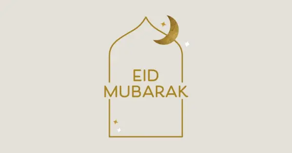 Eid Mubarak gray modern-simple