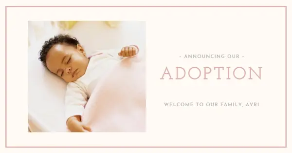 Adoption announcement white modern-simple