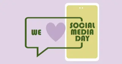 Happy Social Media Day purple modern-color-block