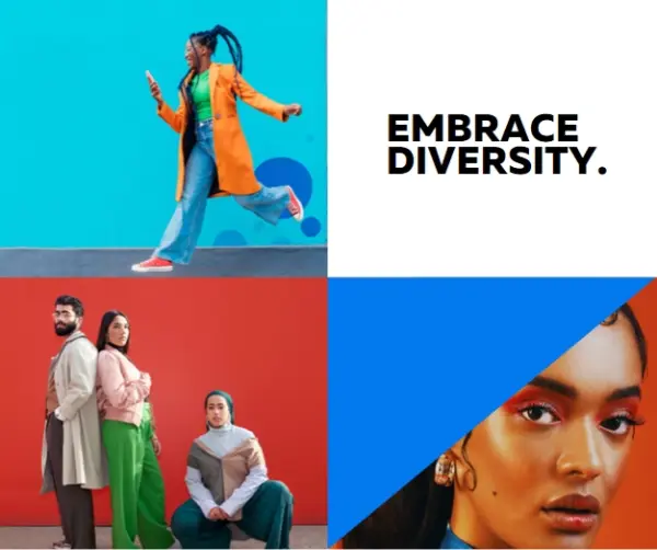 Embrace diversity blue modern-bold