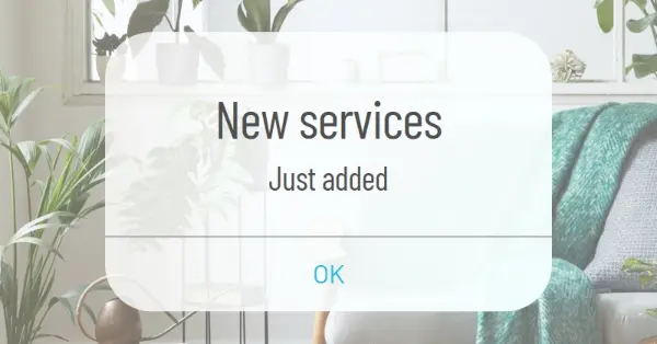 Service notification white modern-simple