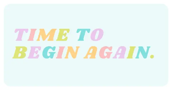 Begin again blue vintage-retro