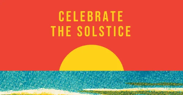 Celebrate the solstice red vintage-retro