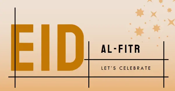 Let's celebrate Eid al-Fitr yellow modern-geometric-&-linear