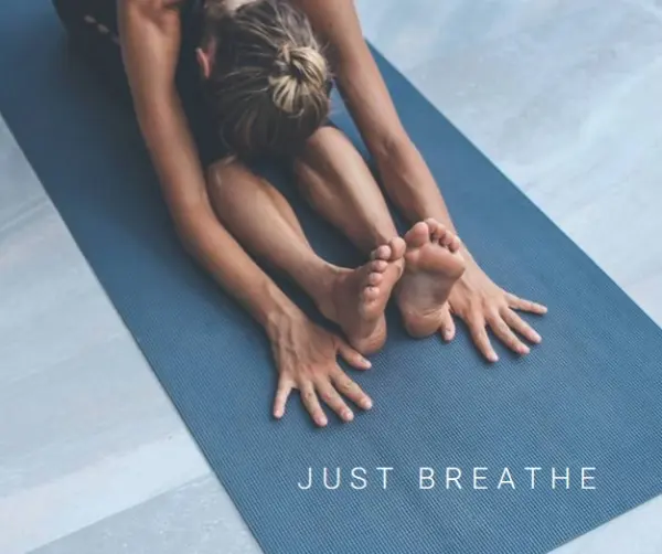 Just breathe blue modern-simple