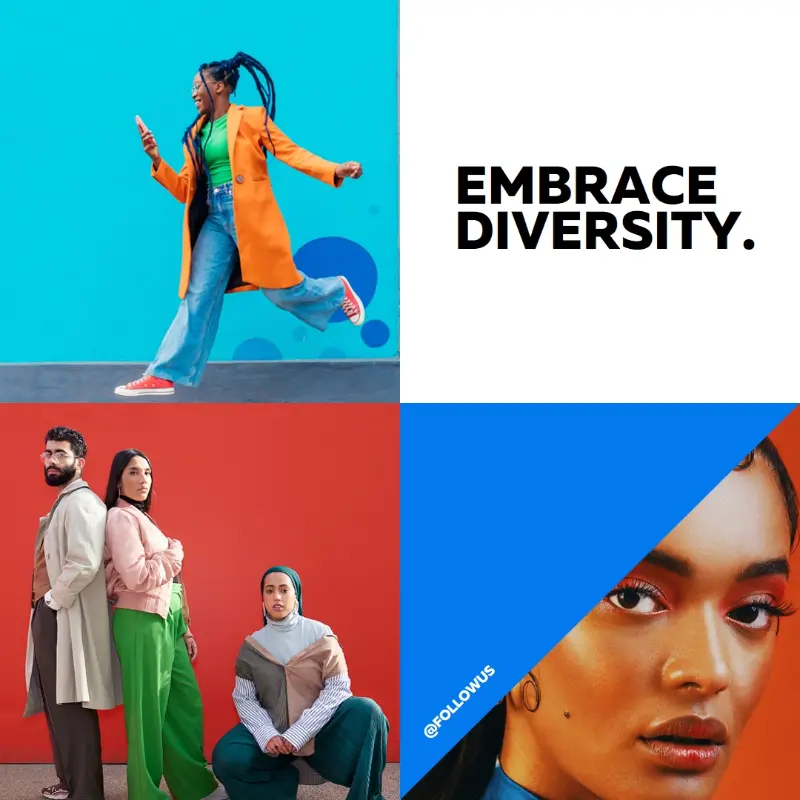 Embrace diversity blue modern-bold