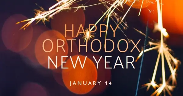 Happy Orthodox New Year black modern-simple