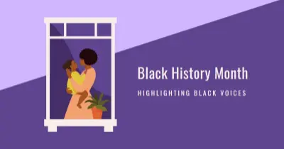 Honoring Black History Month purple modern-color-block