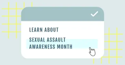 Learn about Sexual Assault Awareness Month blue vintage-retro