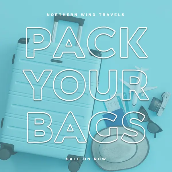 Pack your bags blue modern-bold