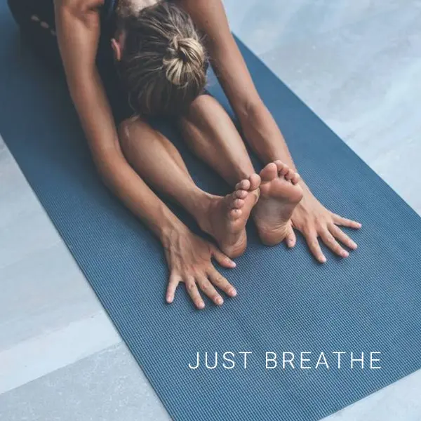 Just breathe blue modern-simple