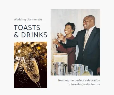 Raise a toast white modern-simple