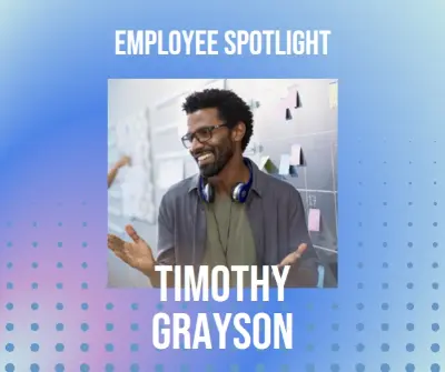 Employee spotlight blue modern-bold