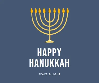 Hanukkah Sameach blue modern-simple