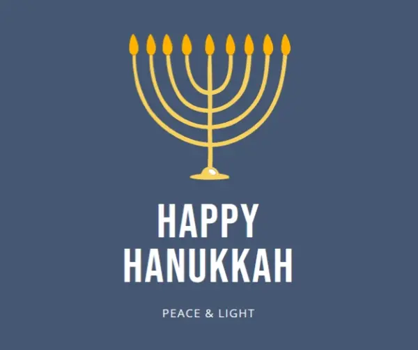 Hanukkah Sameach blue modern-simple