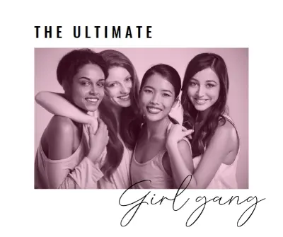 Girl gang white modern-simple