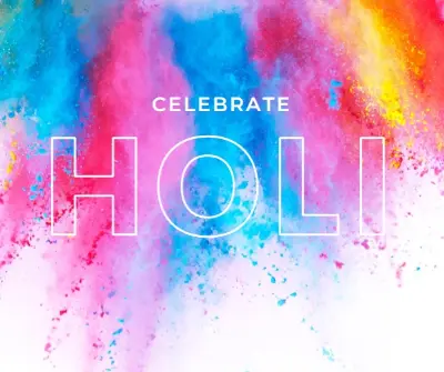 Happy Holi white modern-bold