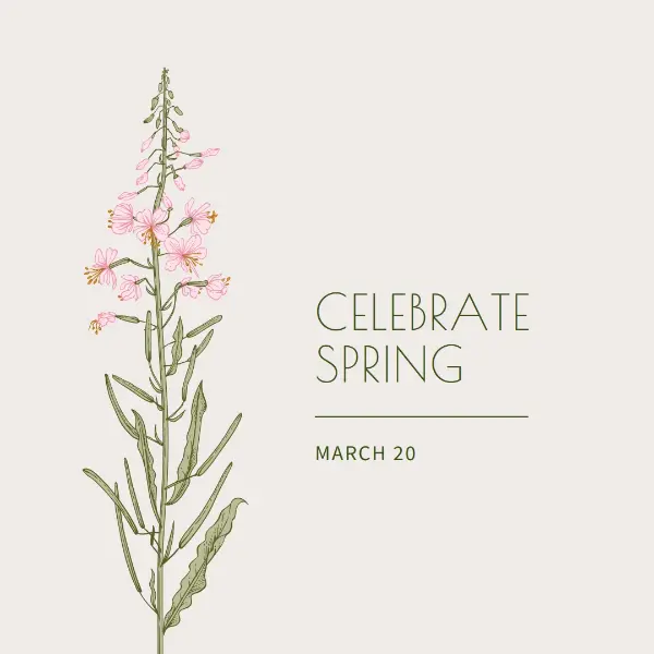 Celebrate spring white vintage-botanical