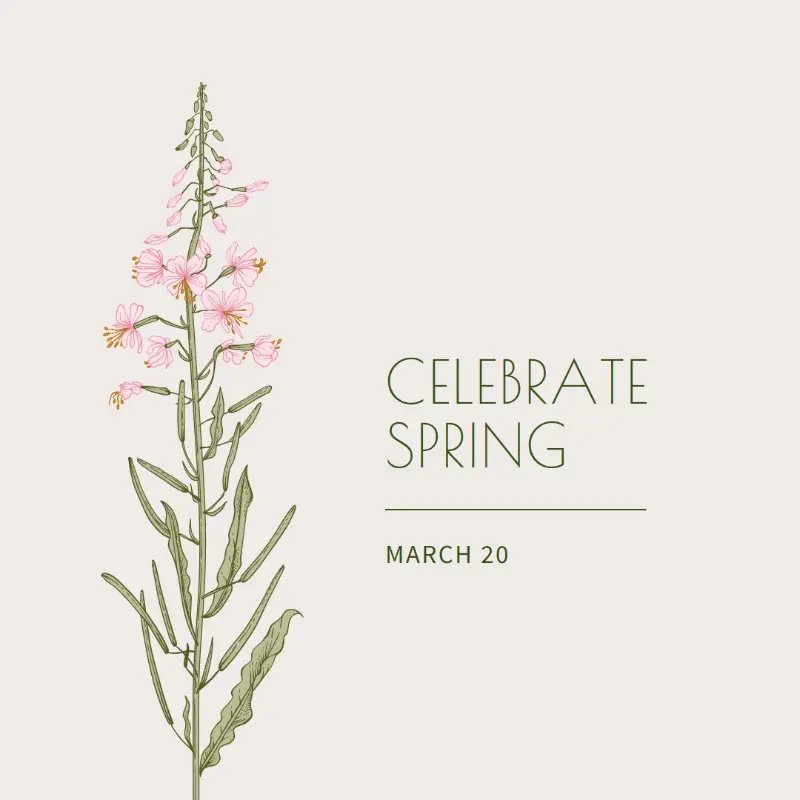 Celebrate spring white vintage-botanical