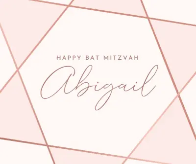 Happy bat mitzvah white modern-geometric-&-linear