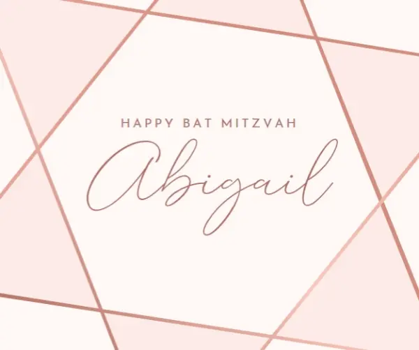 Happy bat mitzvah white modern-geometric-&-linear