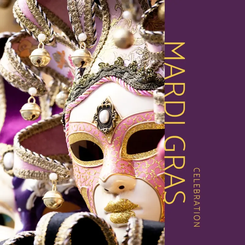 Mardi on purple modern-simple