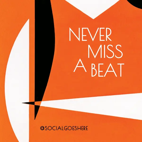 Never miss a beat orange vintage-retro