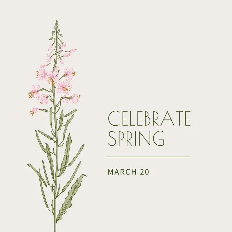 Celebrate spring white vintage-botanical