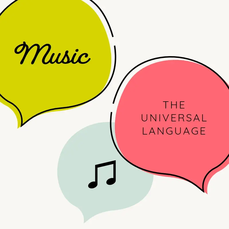 Musical language white whimsical-line