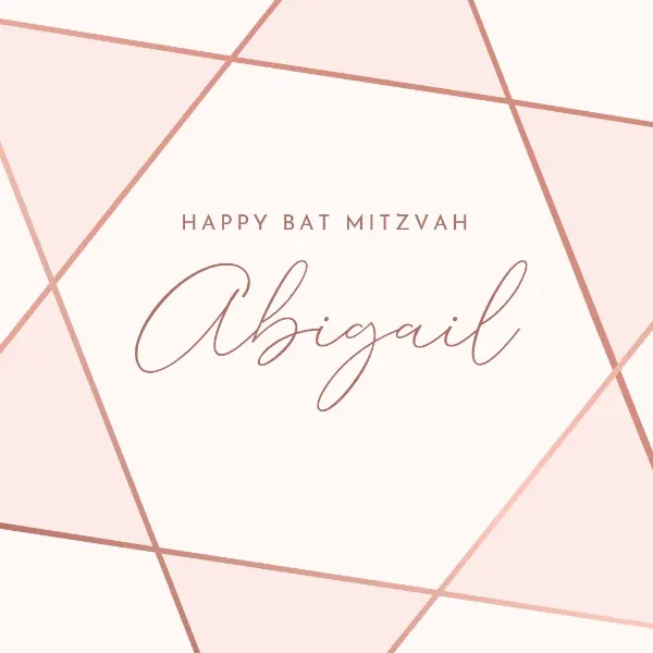 Happy bat mitzvah white modern-geometric-&-linear
