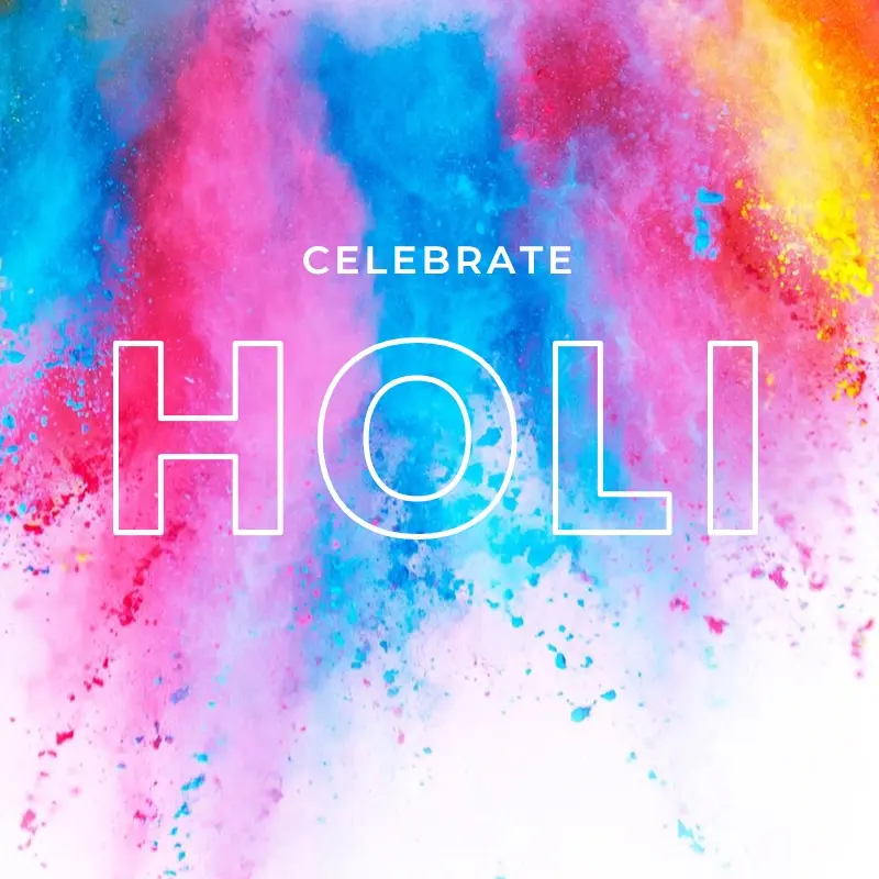 Happy Holi white modern-bold