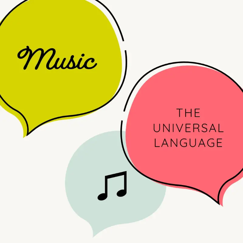 Musical language white whimsical-line