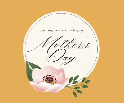 Happy Mum's Day orange vintage-botanical