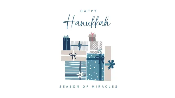 Have a blessed Hanukkah white whimsical-color-block