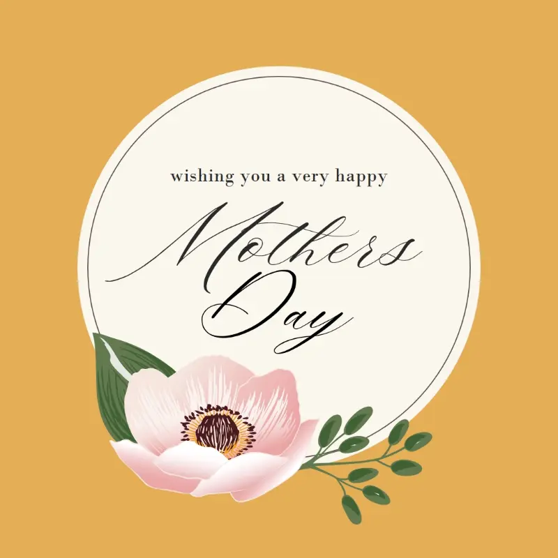 Happy Mum's Day orange vintage-botanical