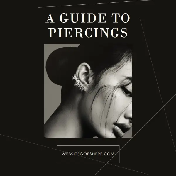 Ear piercing black modern-simple