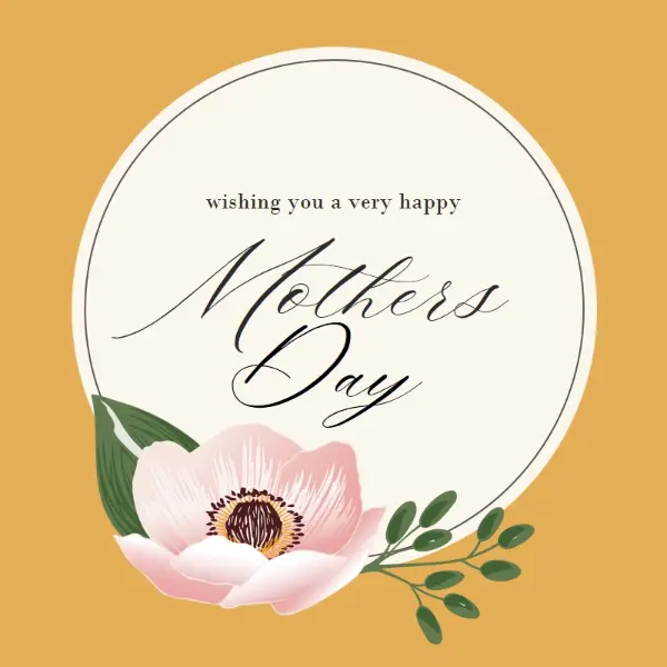 Happy Mum's Day orange vintage-botanical