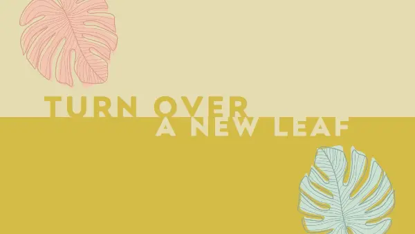 Turn over a new leaf yellow whimsical-line