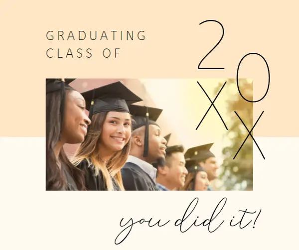 Graduating class orange modern-simple