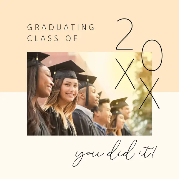 Graduating class orange modern-simple